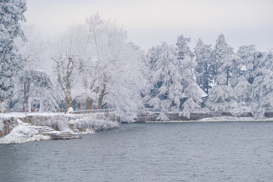 江西庐山风景区雪景风光