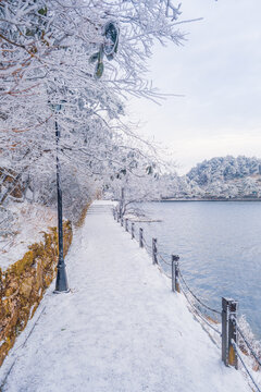 江西庐山风景区雪景风光