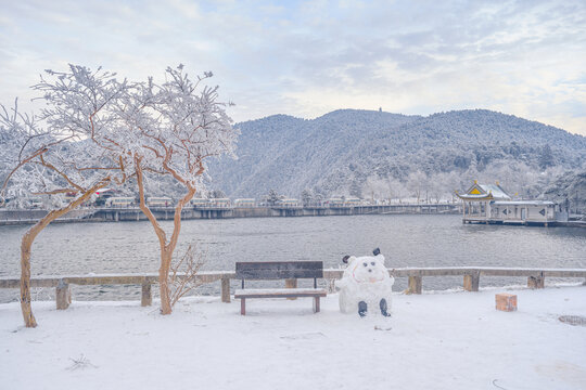 江西庐山风景区雪景风光