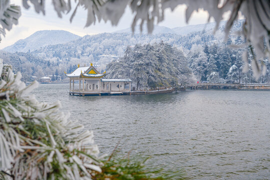 江西庐山风景区雪景风光