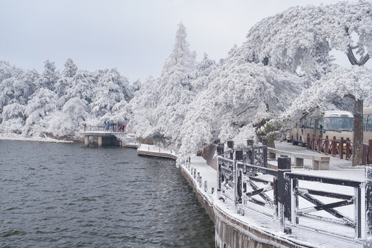 江西庐山风景区雪景风光