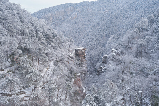 江西庐山风景区雪景风光