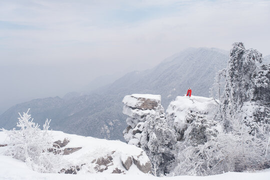 江西庐山风景区雪景风光