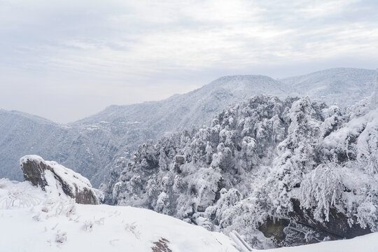 江西庐山风景区雪景风光