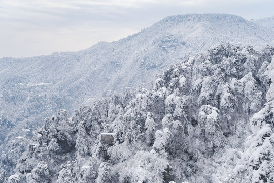 江西庐山风景区雪景风光