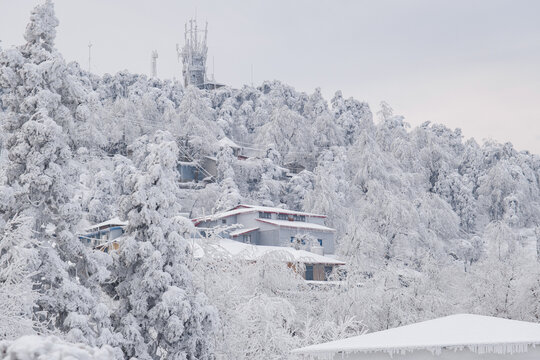 江西庐山风景区雪景风光