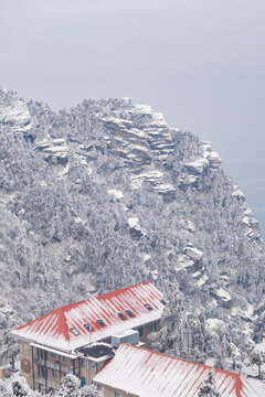 江西庐山风景区雪景风光