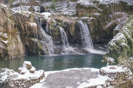 江西庐山风景区雪景风光