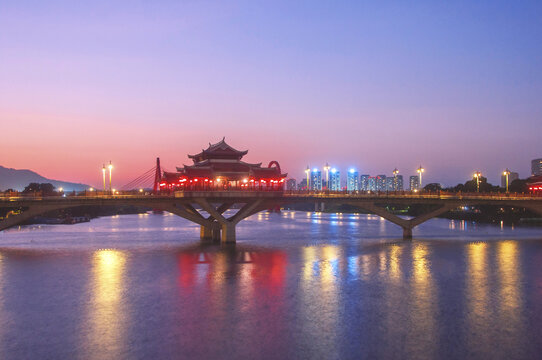 漳州九龙江南山桥夜景