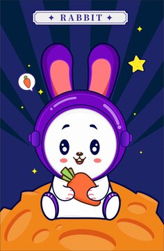 可爱兔年兔子插画
