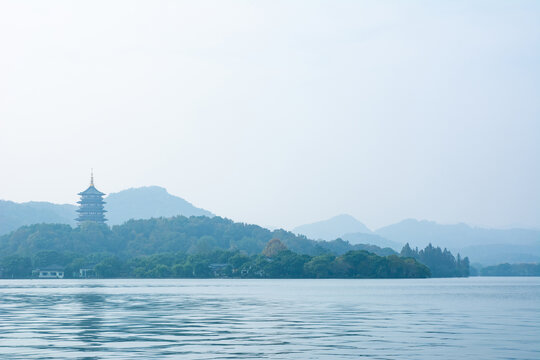 西湖山水水墨风光