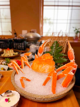 日本料理蟹刺身