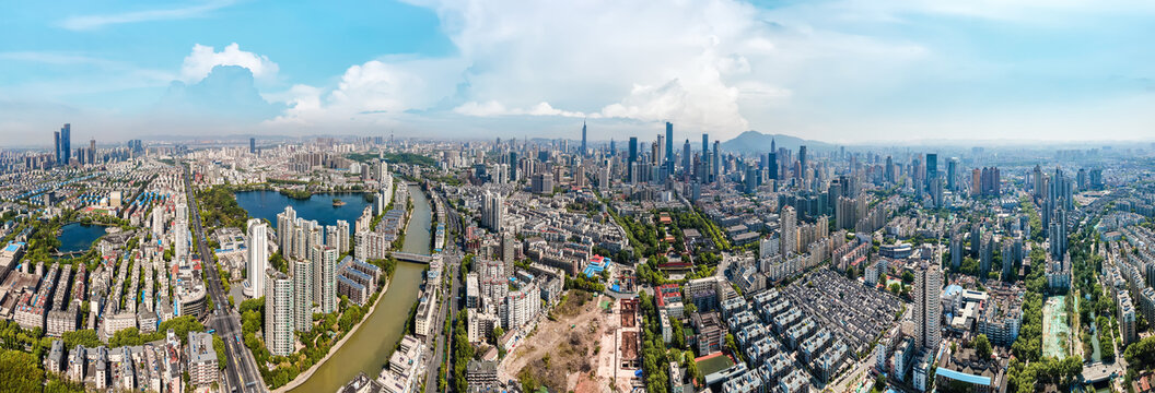 航拍南京城市全景图