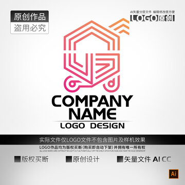 CG字母蜂巢购物车LOGO