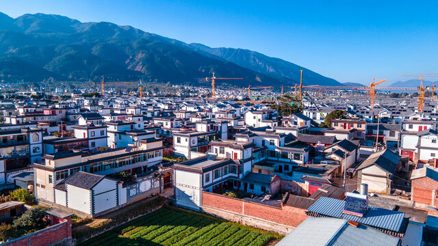 大理喜洲民宿建筑航拍