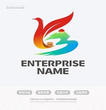 Y字母中国风旅游LOGO标志