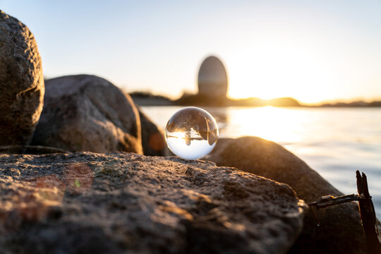 雁栖湖日落水晶球