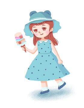 冰淇淋小女孩