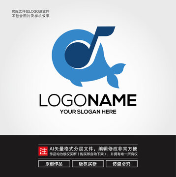 音符小鲸鱼LOGO