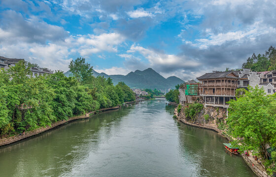 重庆秀山梅江河自然风光