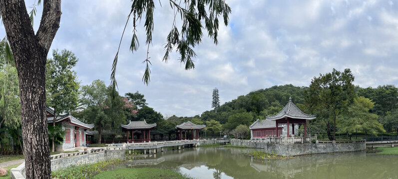 景区亭台楼阁水榭