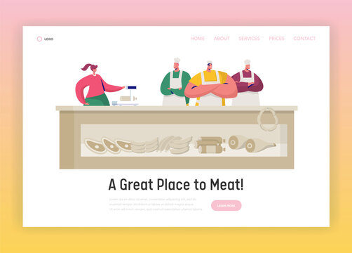 展示新鲜肉品商店登陆页面网站模版