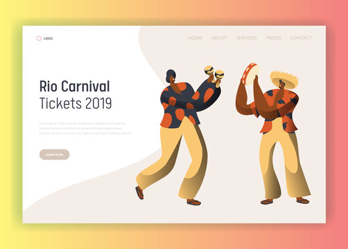 巴西狂欢节男性伴奏 登陆页面网页模版