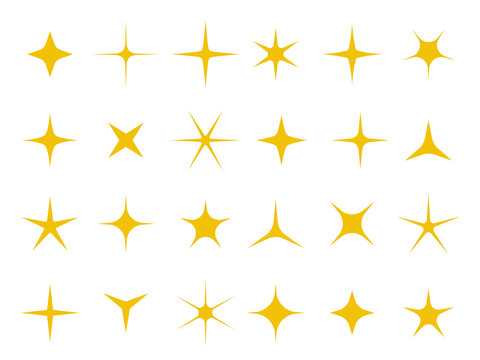多款橘黄色星星插图