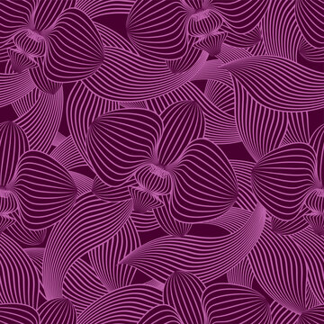 抽象兰花线条四方连续纹样