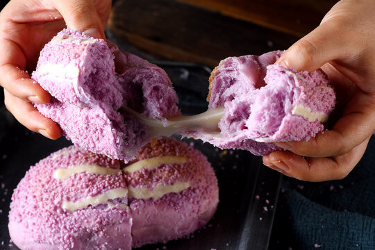 麻薯面包紫薯面包