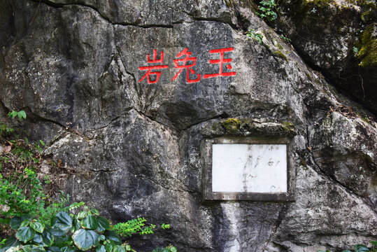 桂林七星公园玉兔岩石刻