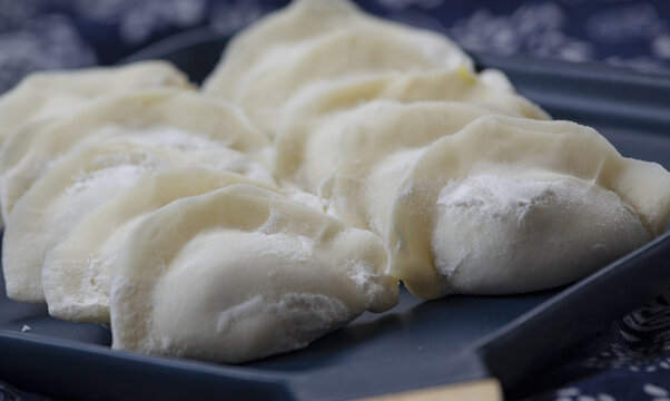 手工饺子特写