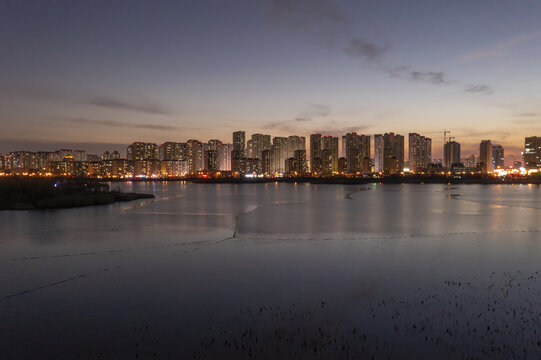 济南华山湖夜色