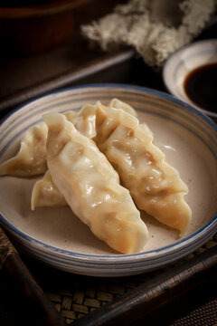 手工水饺饺子特写