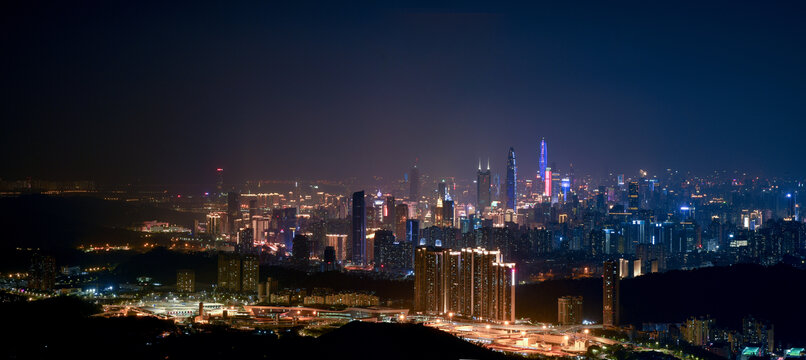 炫丽的深圳市夜景