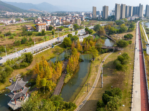 广西蒙山县湿地公园冬季风景