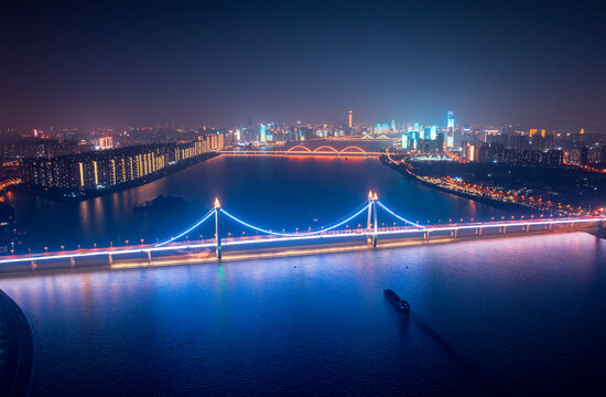 长沙城市风光航拍全景