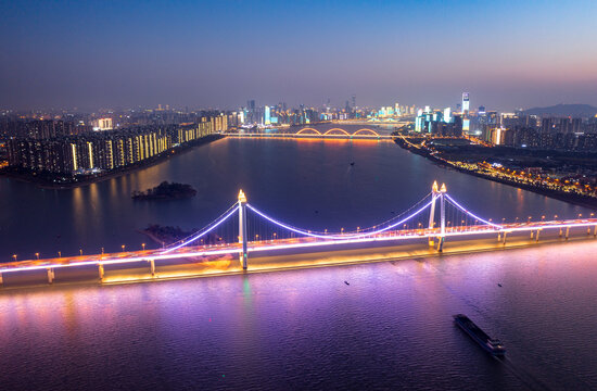 长沙城市风光航拍全景