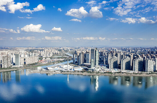 长沙城市风光航拍全景