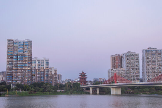 漳州江滨傍晚风景
