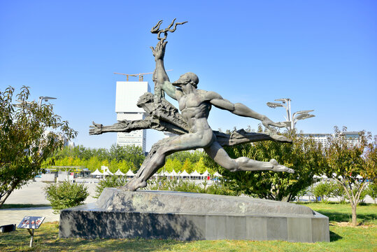 奥体中心体育雕塑