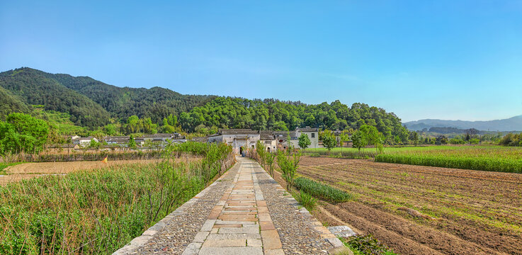 绩溪棋盘村全景图