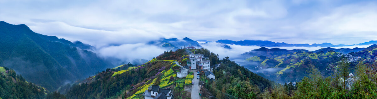 歙县石潭云海全景图