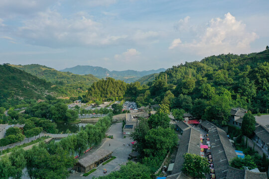 航拍宝鸡南由古城