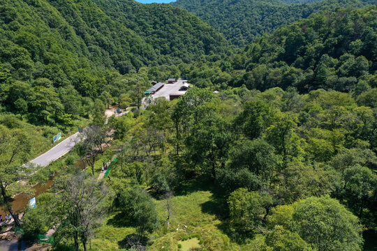 航拍宝鸡大水川风景区