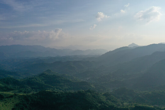 航拍宝鸡大水川风景区