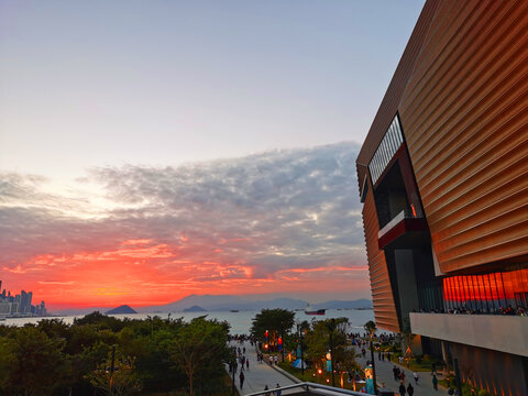 香港故宫夕阳美景