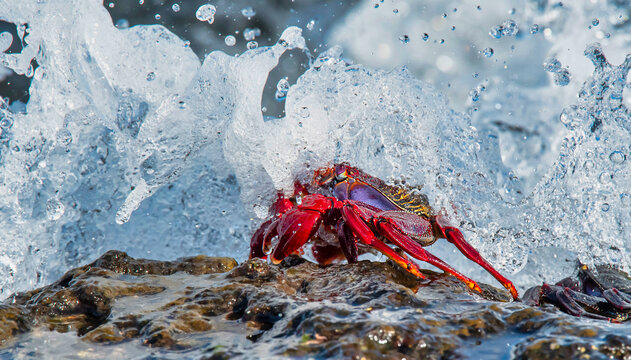 红螃蟹与海蟹