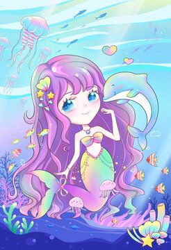 海底美人鱼紫色