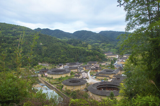 河坑土楼群旅拍俯瞰